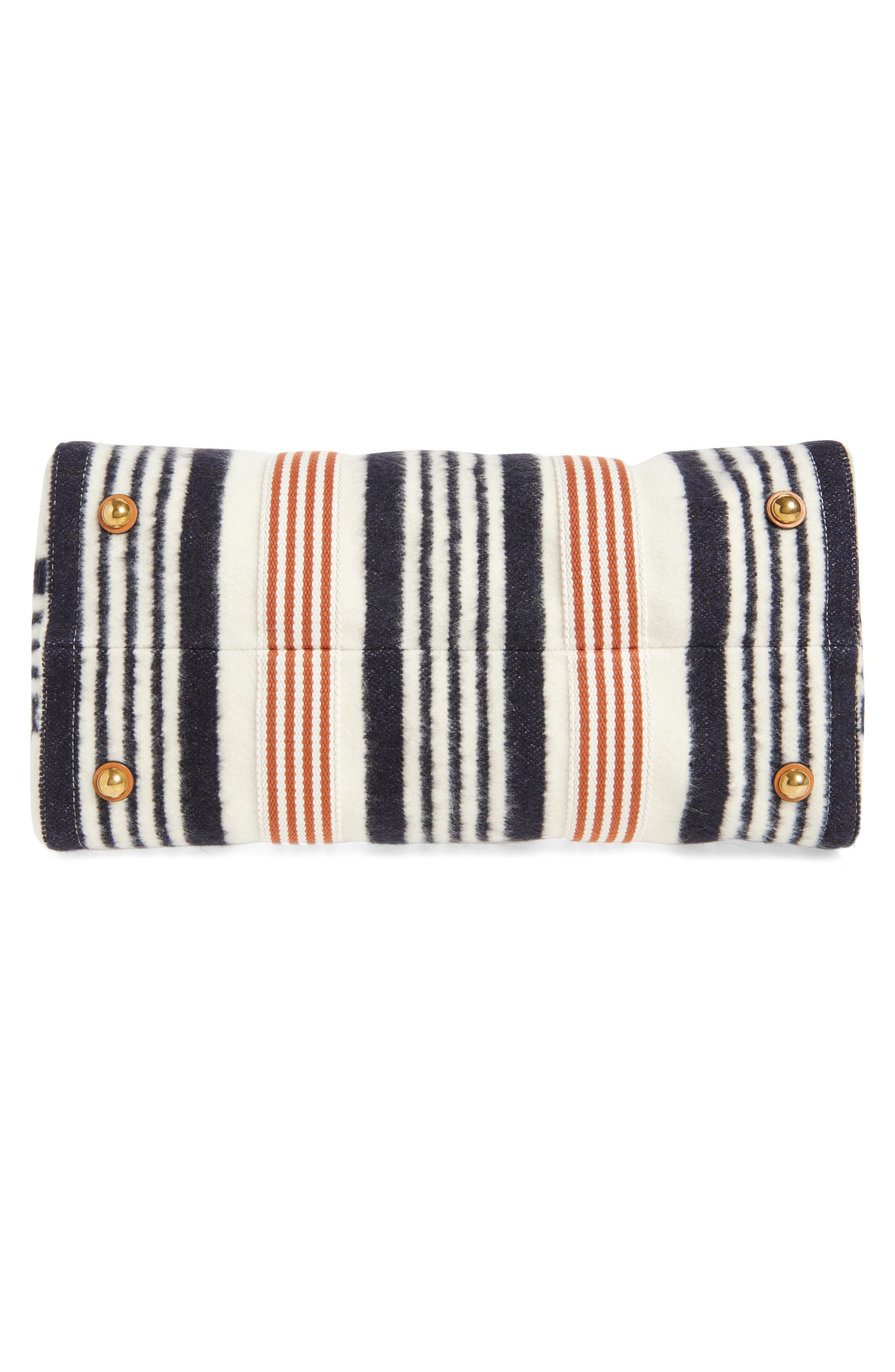 Valentino Garavani Large Tess Stripe Tote in Navy/Ivy at Nordstrom - 6