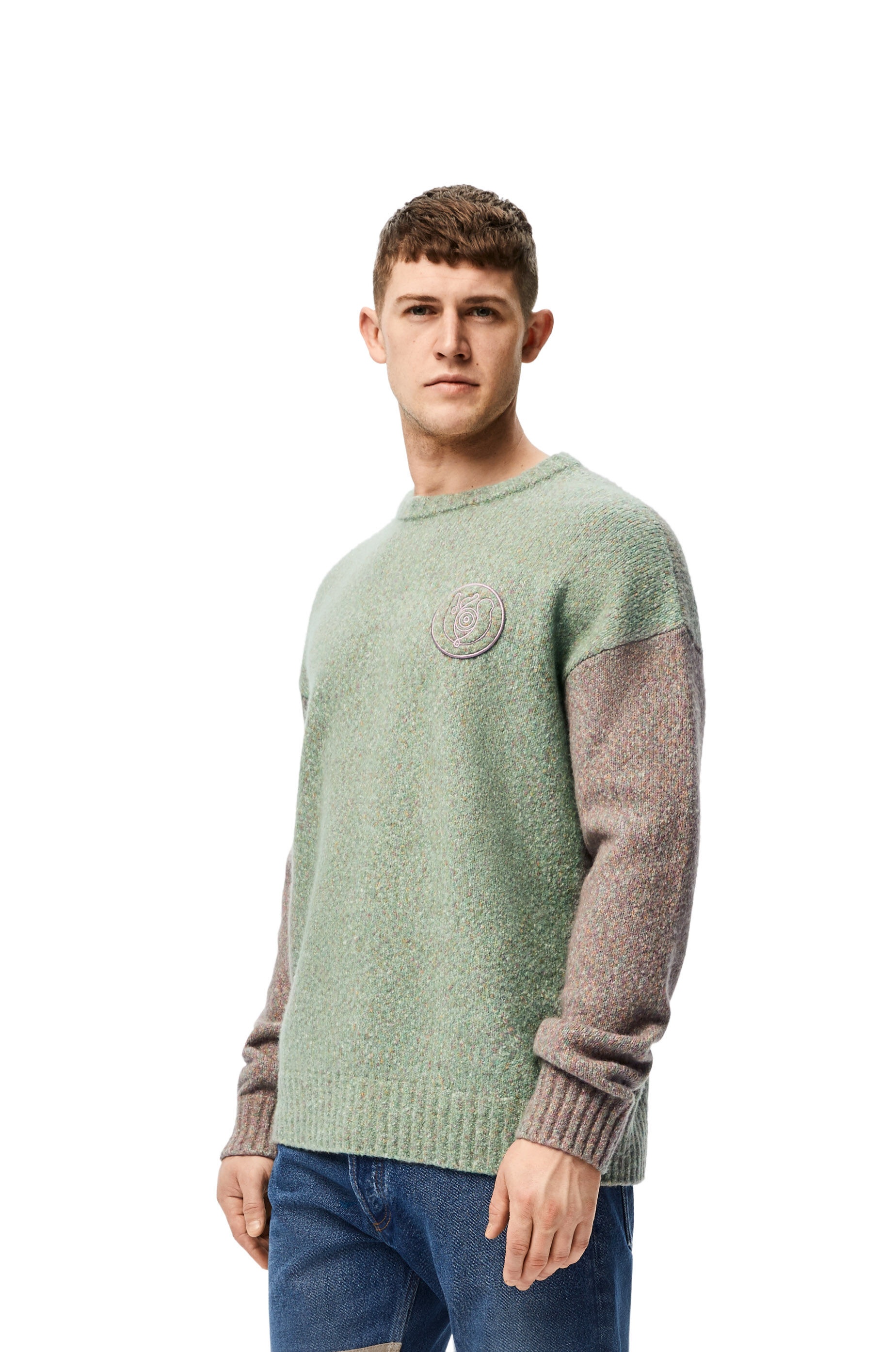 Crewneck sweater in cotton and wool - 2