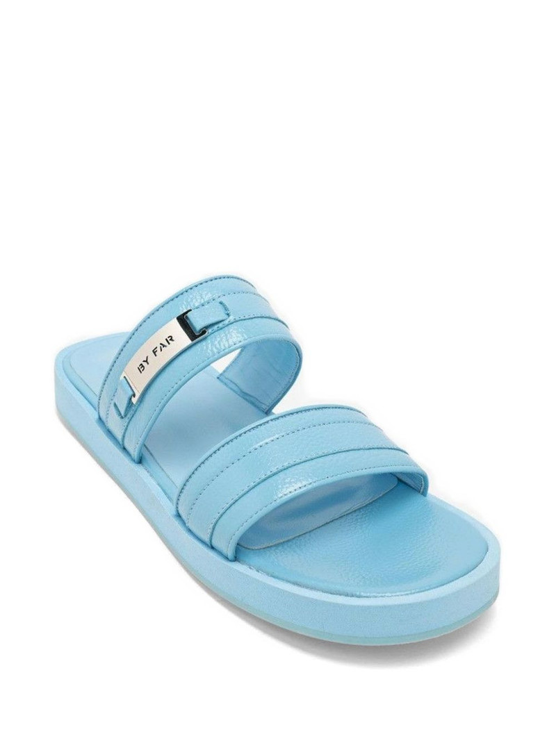 BY FAR grained leather sandals outlook