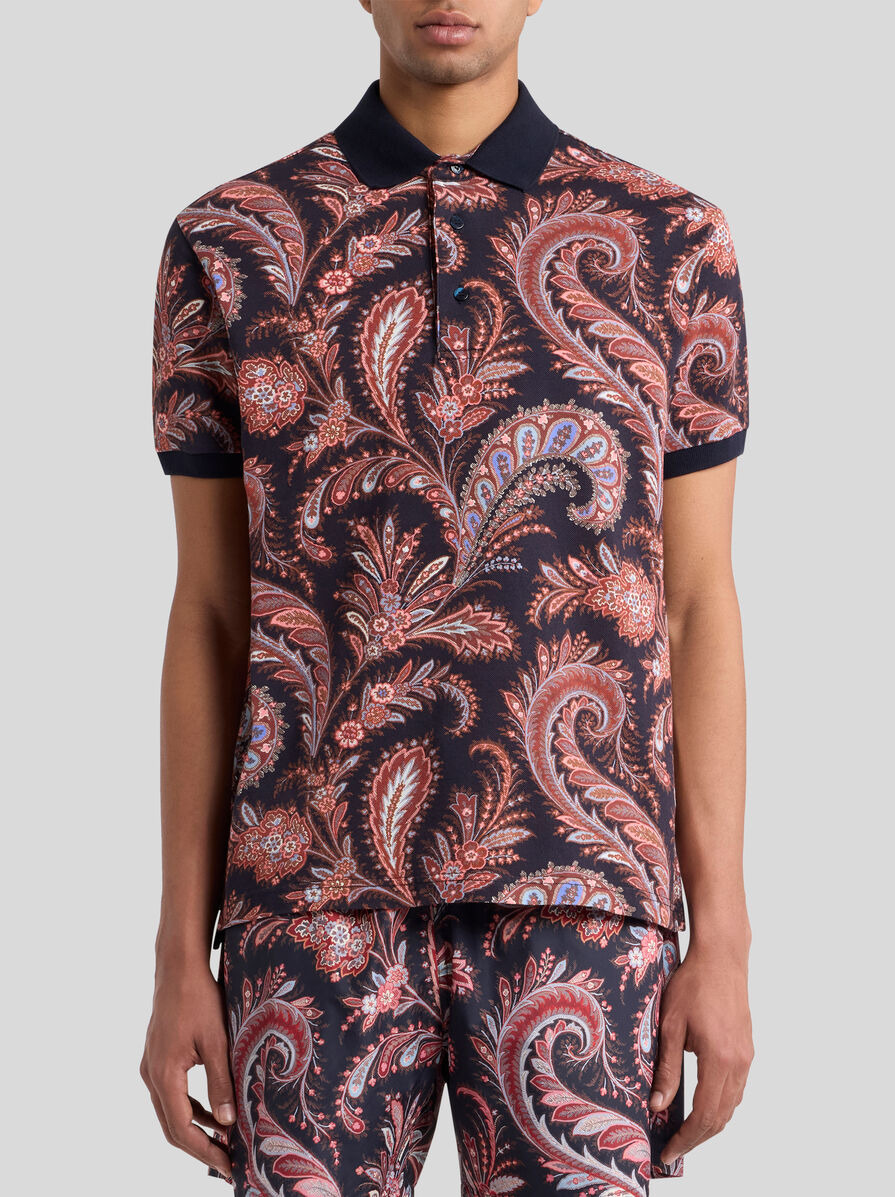 FLORAL PAISLEY COTTON POLO SHIRT - 2