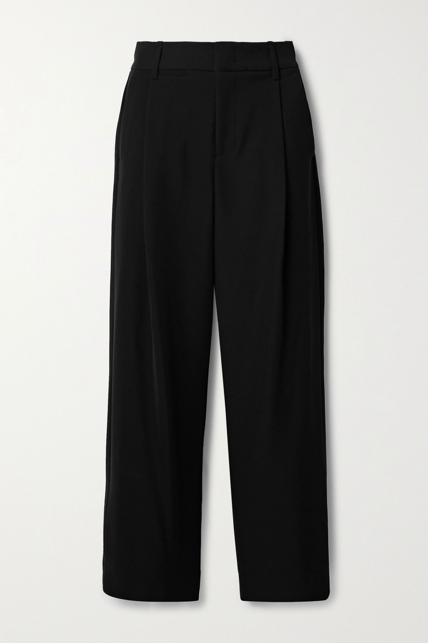 Pleated crepe wide-leg pants - 1