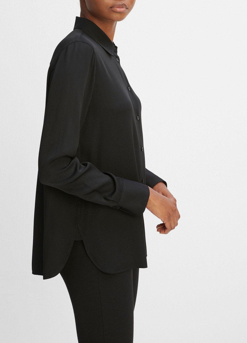 Vince Slim Fitted Stretch-Silk Blouse outlook