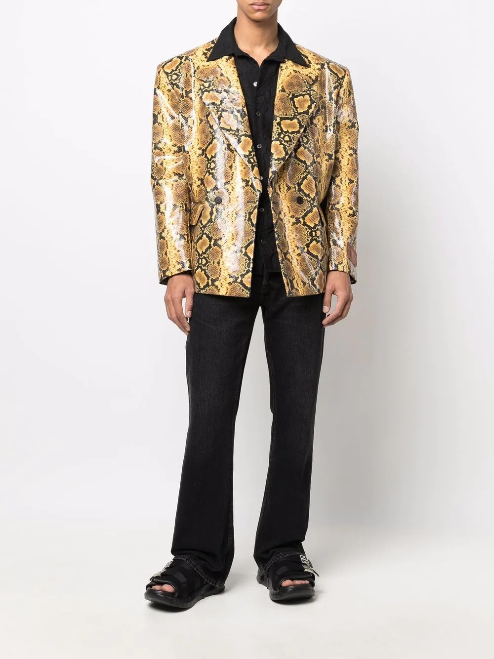 snakeskin-print blazer - 2