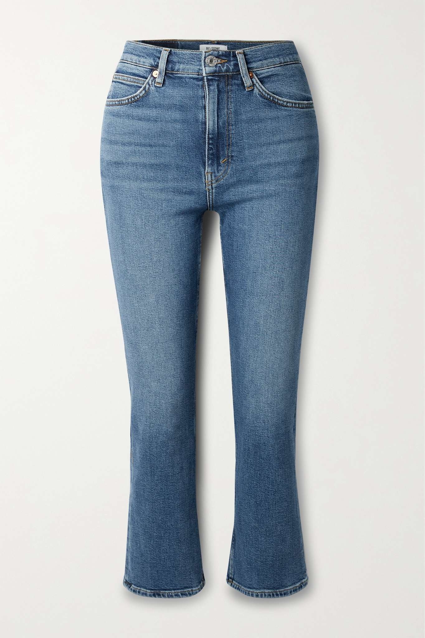 70s cropped high-rise bootcut jeans - 1