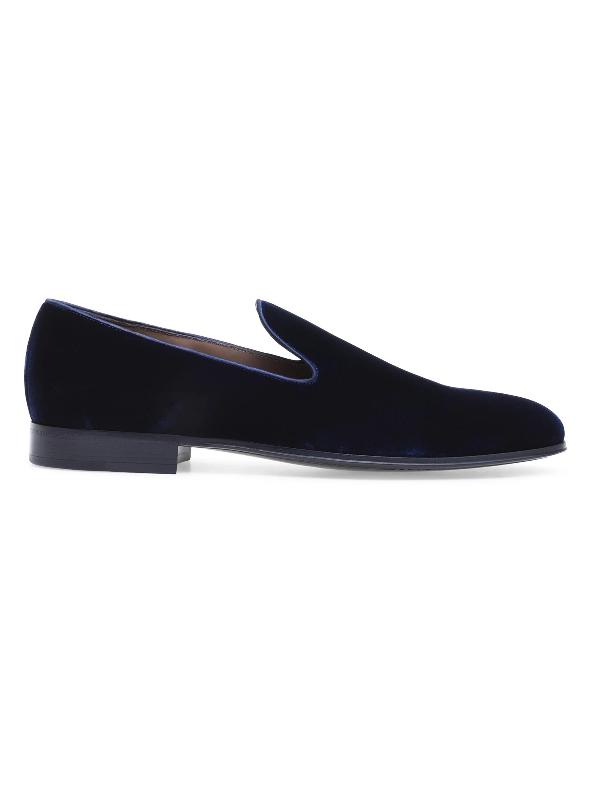 Men's Satin Velvet Loafers - Denim - 1