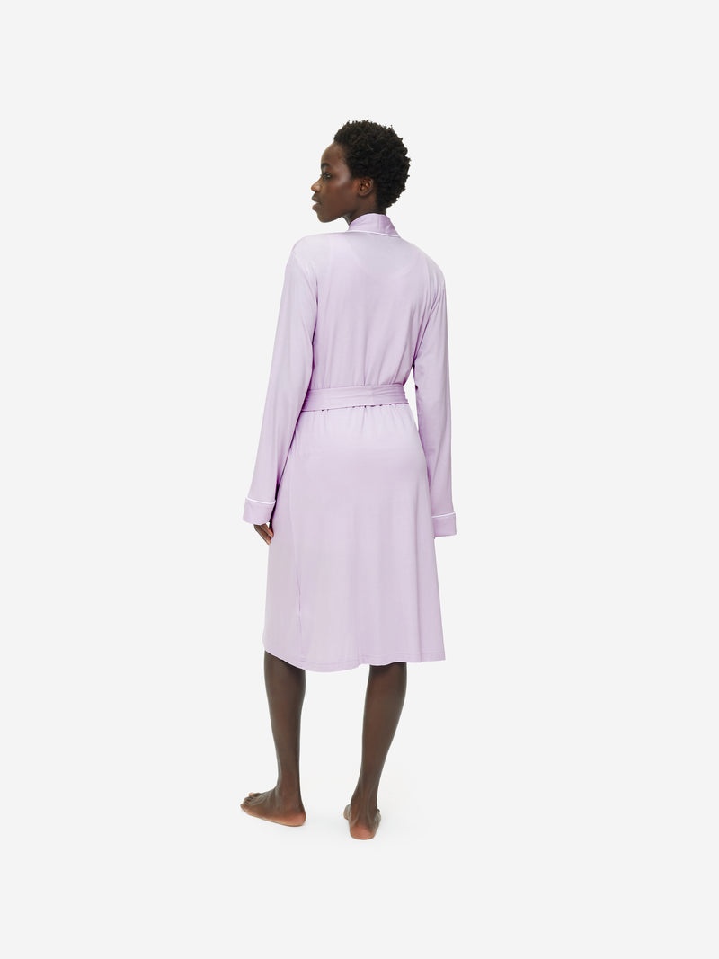 Women's Dressing Gown Lara Micro Modal Stretch Lilac - 6