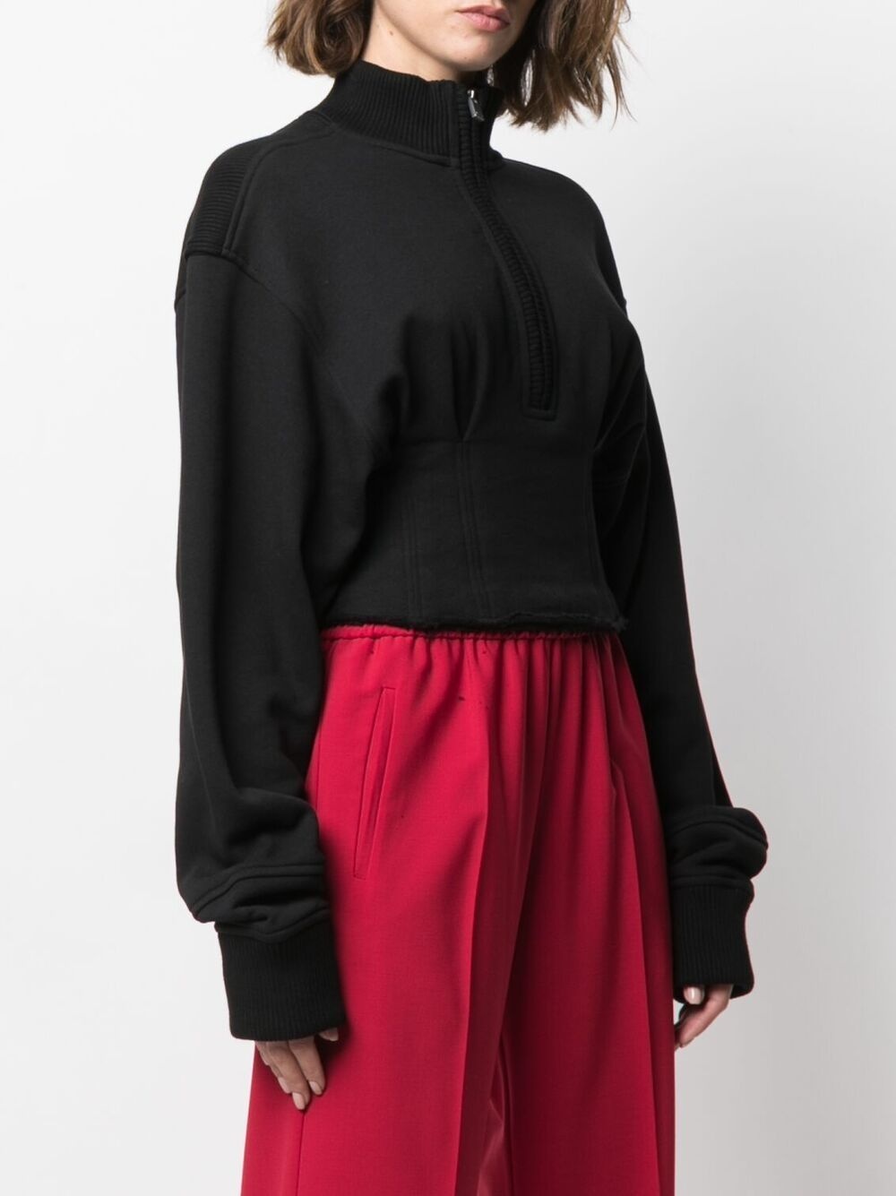 cropped zip-front sweatshirt - 3