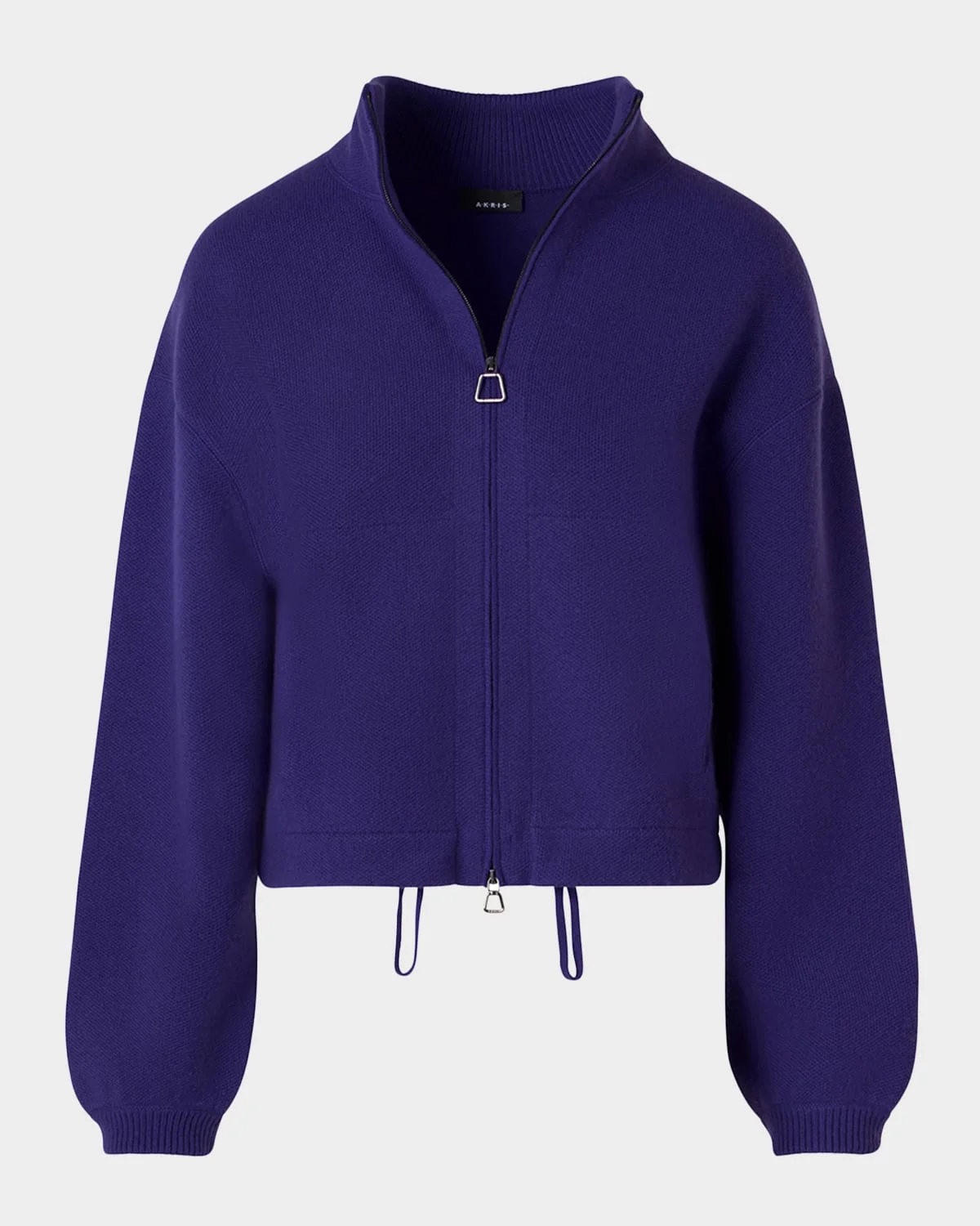 Cashmere Pique Zipped Short Cardigan - 1