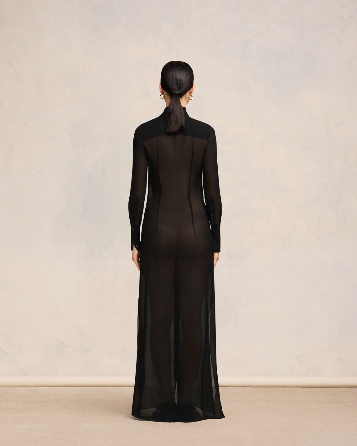 LONG DRESS WITH COLLAR SHIRT - 3