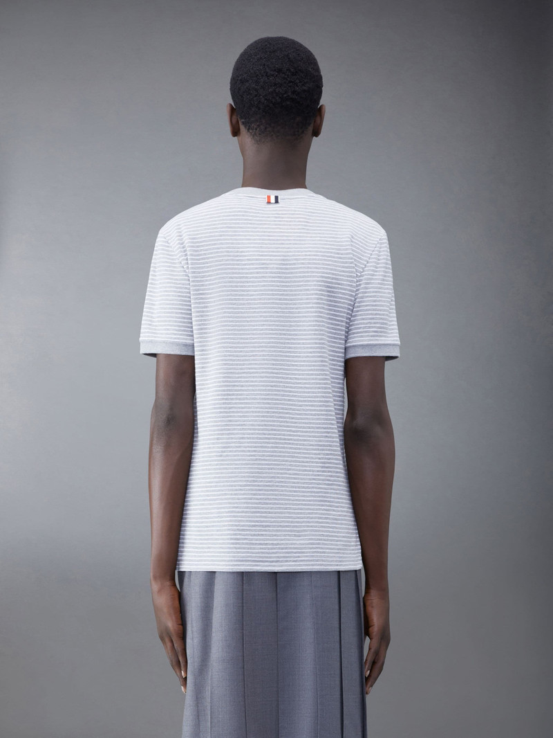 Thom Browne Pinstripe Micro Waffle Rib Cuff Tee outlook