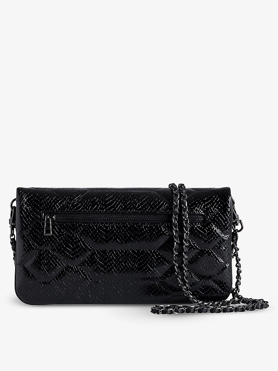 Rock croc-embossed leather cross-body bag - 3