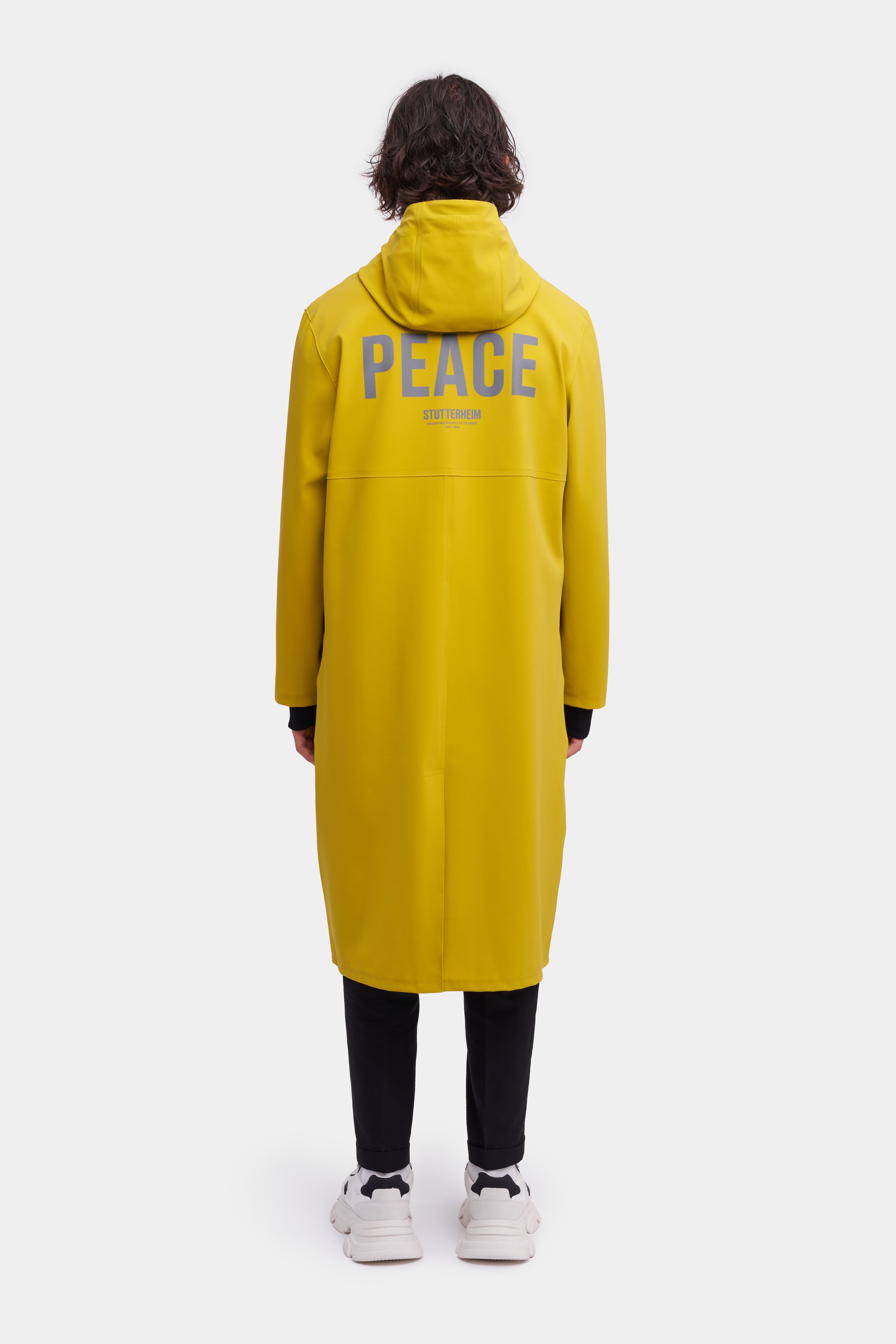 Stockholm Long Matte Print Raincoat Gold - 4