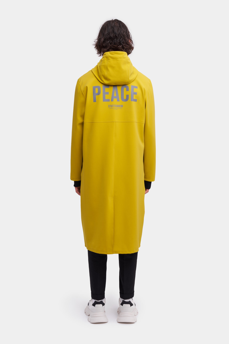 Stockholm Long Matte Print Raincoat Gold 4