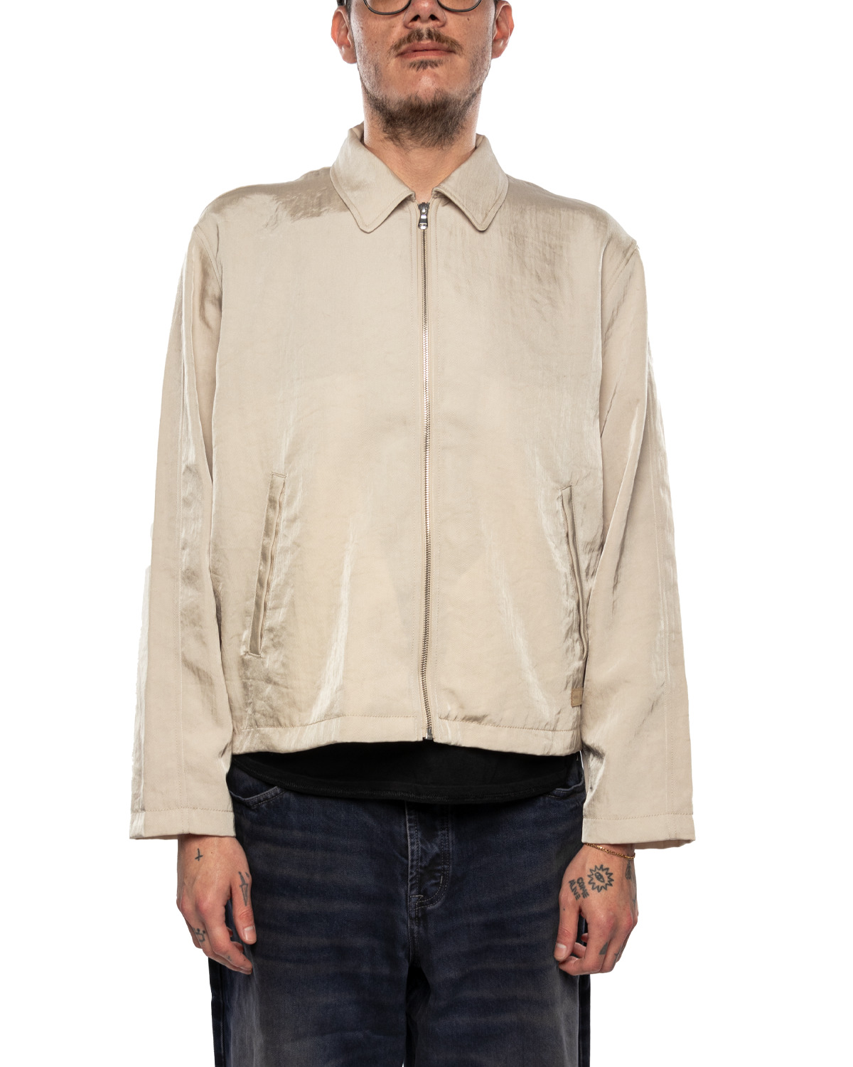 Stüssy SS Link Nylon Club Jacket Bone | REVERSIBLE Stüssy SS Link Nylon Club Jacket Bone | REVERSIBLE