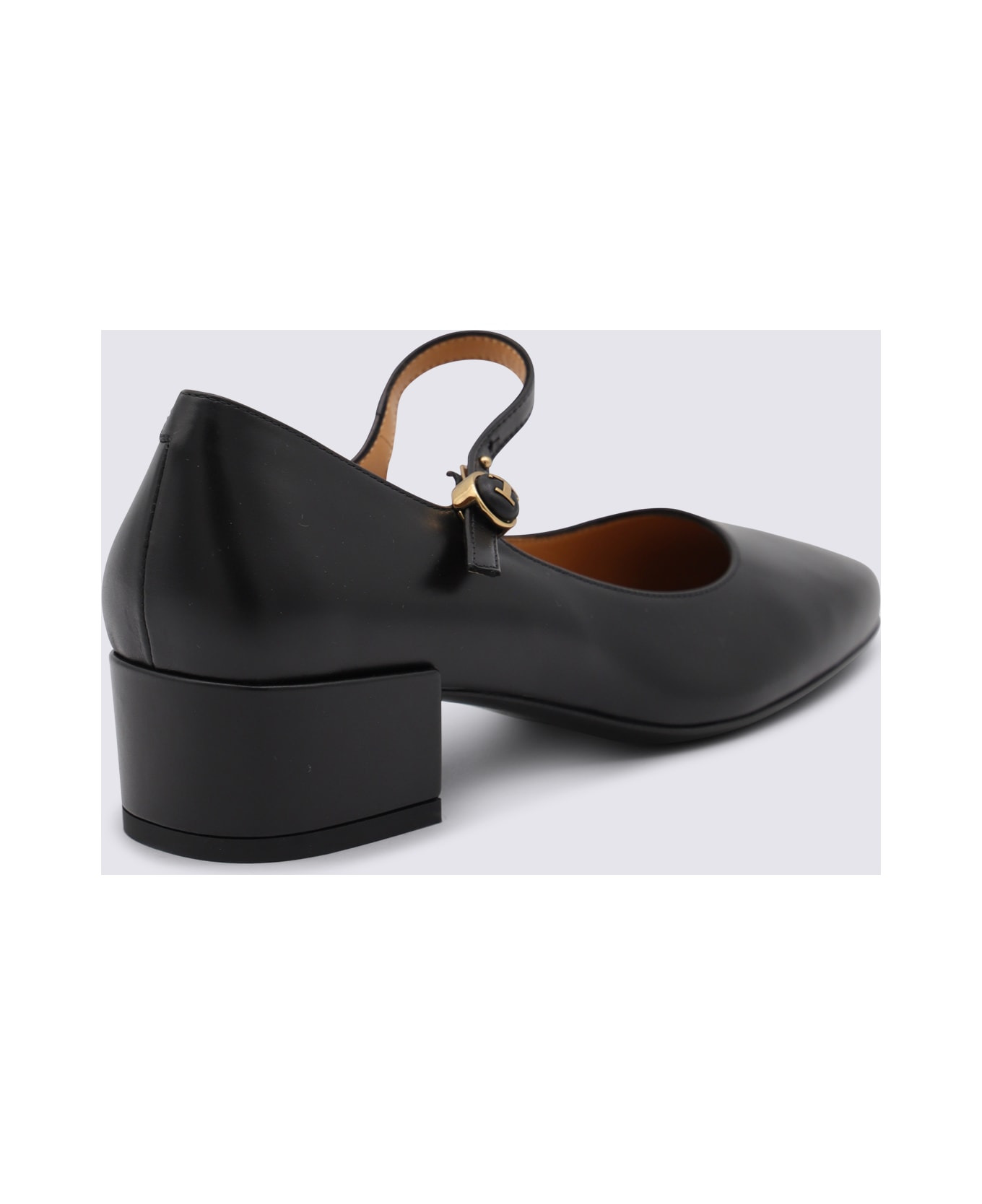 Black Leather Pumps - 3