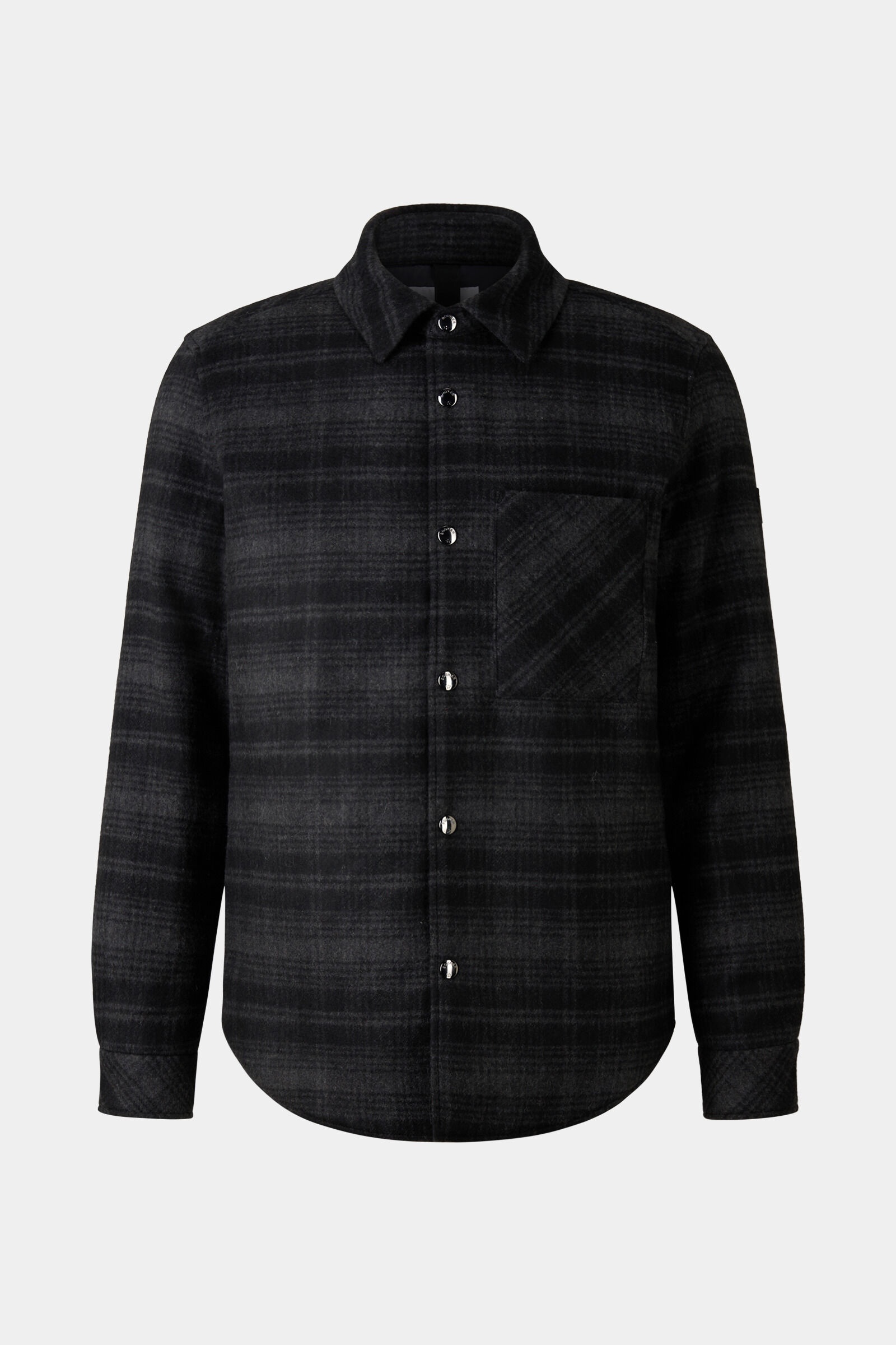 Olli Flannel shirt jacket in Gray/Black - 1