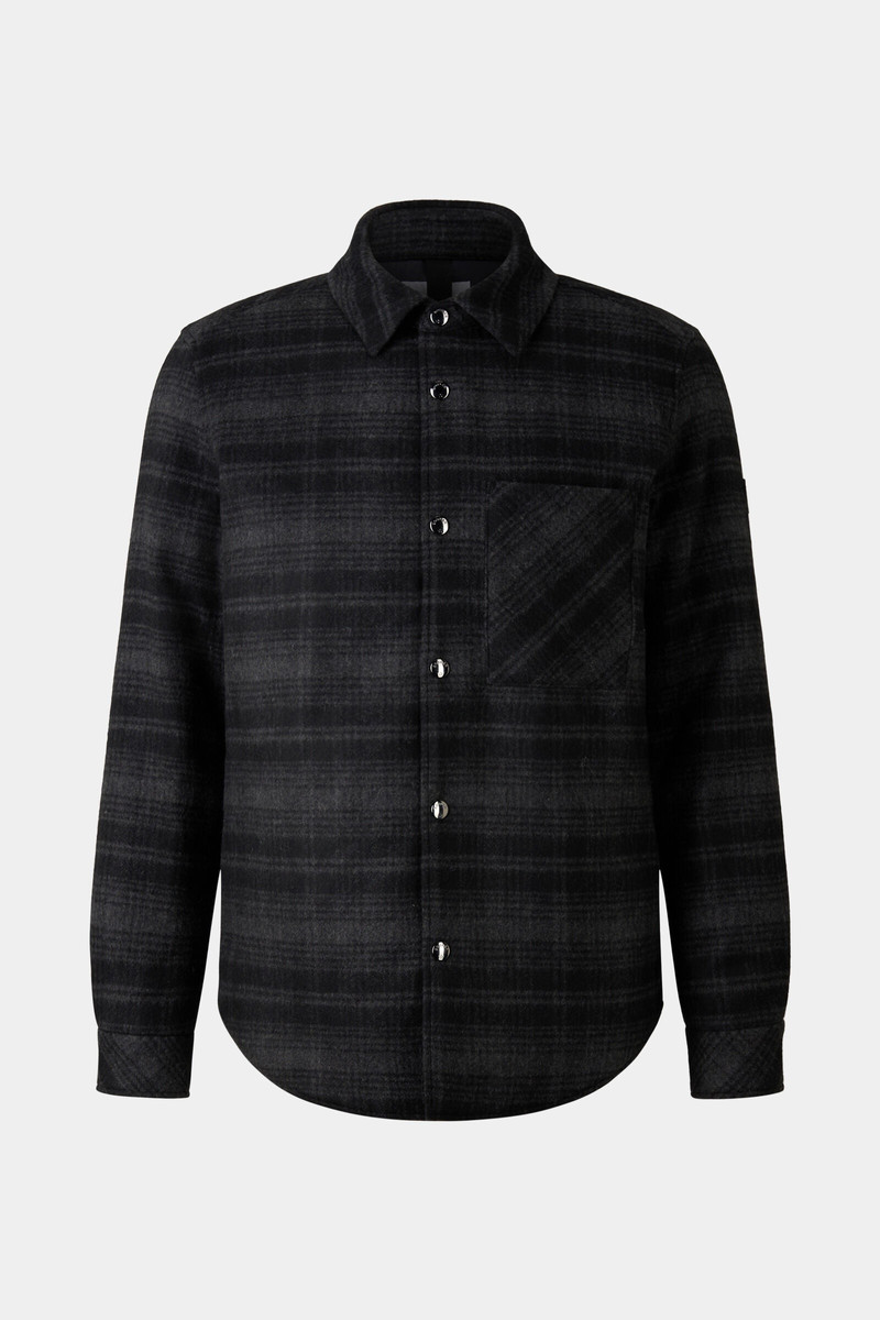Olli Flannel shirt jacket in Gray/Black 1
