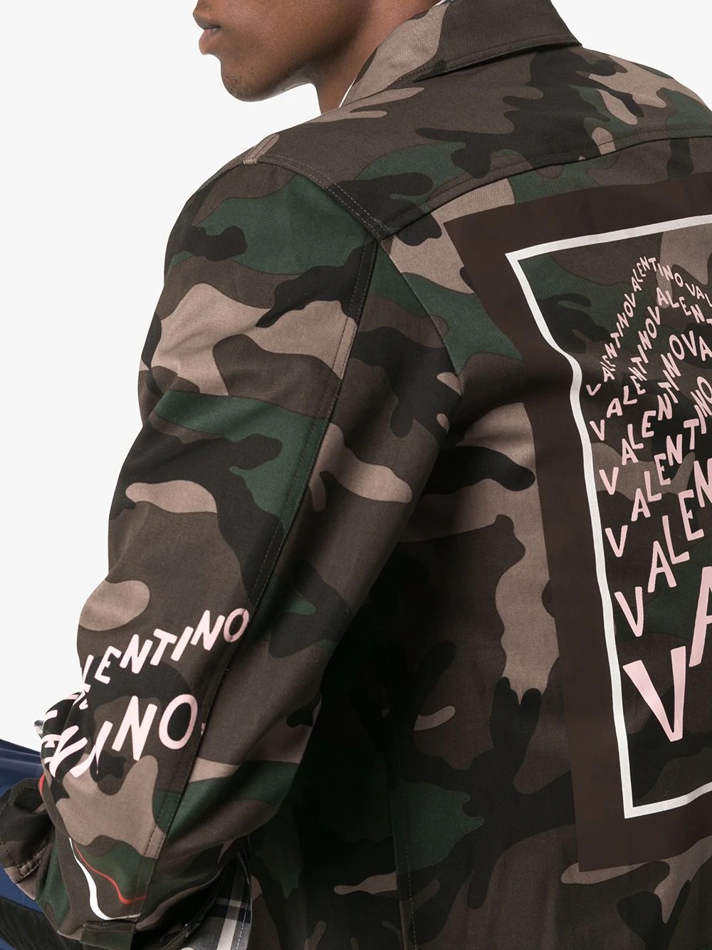 Logo print camo cotton shirt jacket - 5