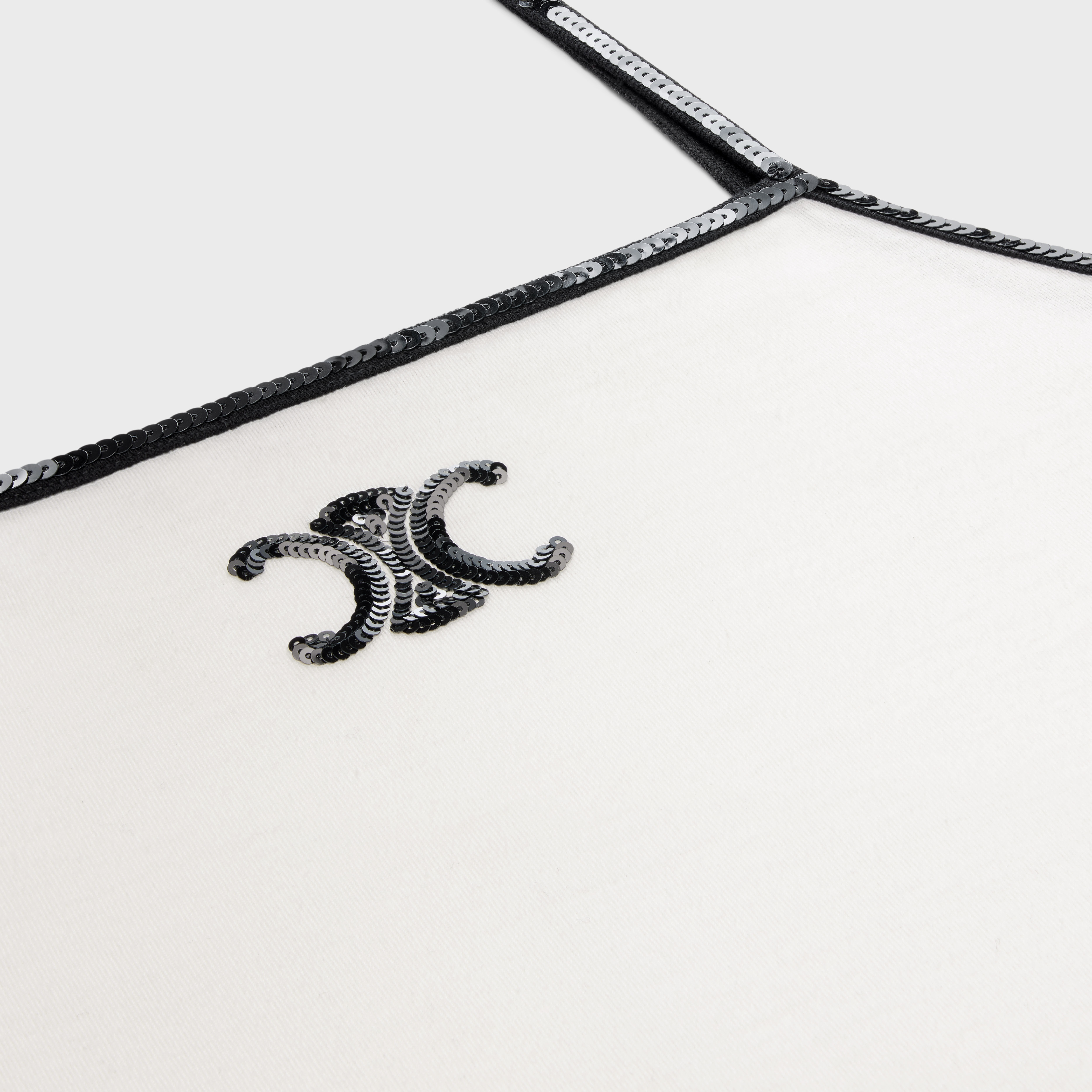 CELINE embroidered triomphe tank top in cotton jersey