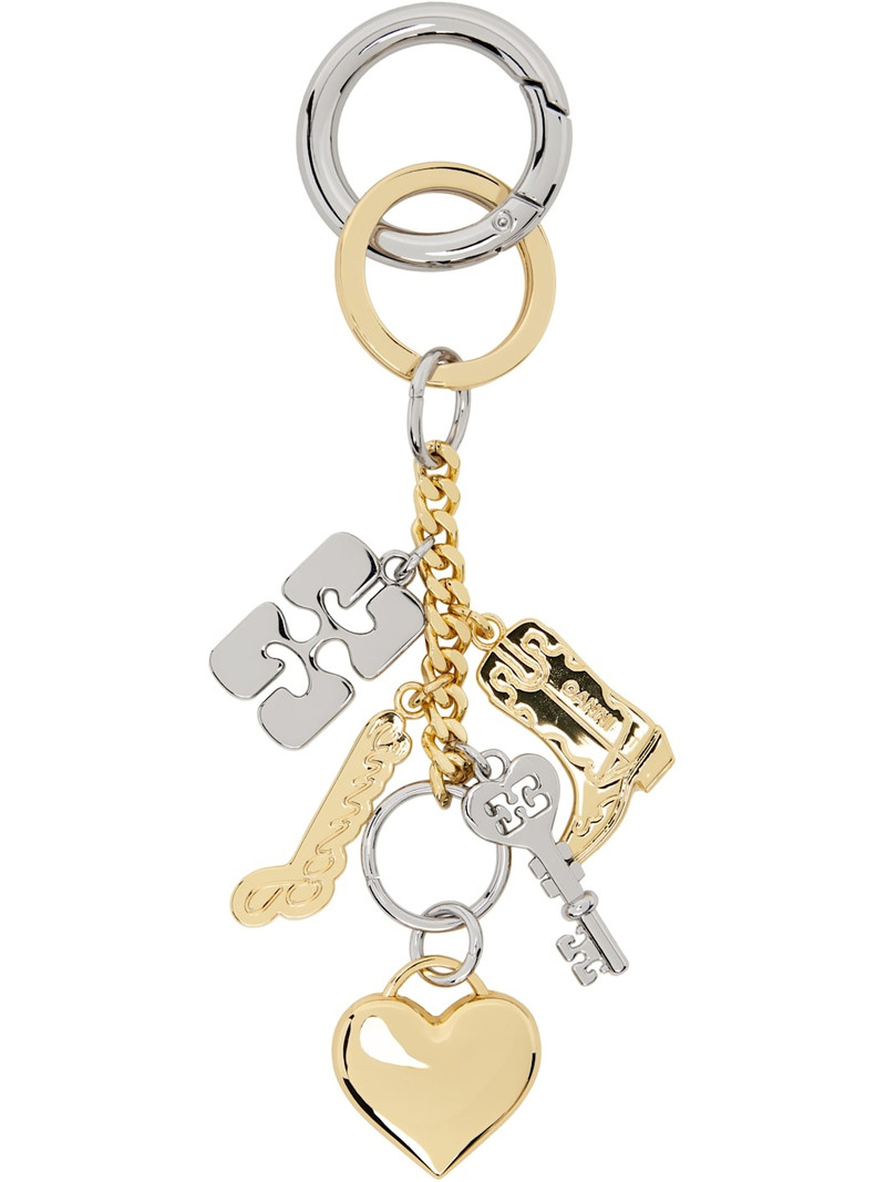 GANNI Gold & Silver Bou Charms Keychain outlook