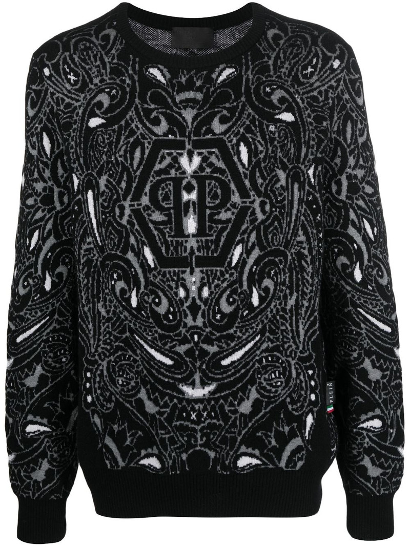 paisley-print cashmere-silk jumper 1