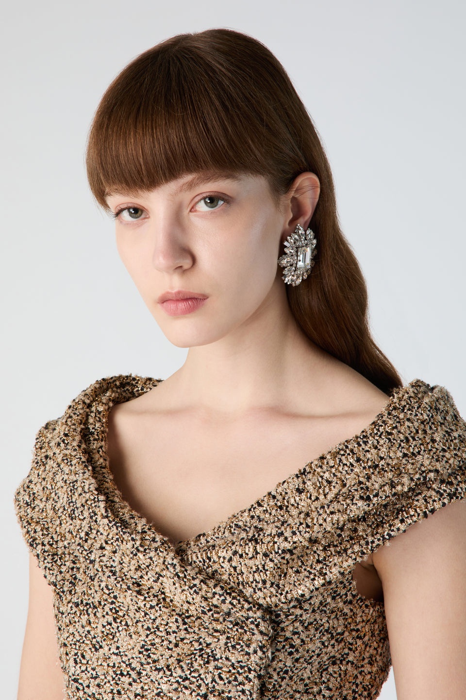 LUREX TWEED OFF THE SHOULDER DRESS - 6
