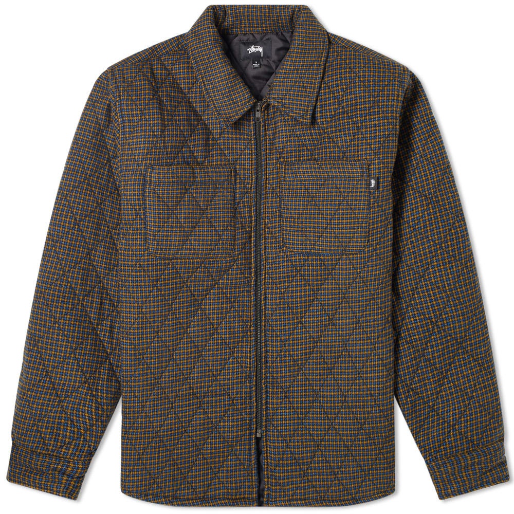 Stussy Mini Check Quilted Zip Shirt - 1