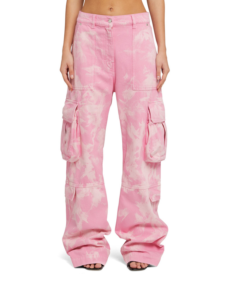 MSGM Cargo pants with marbleized tie-dye treatment outlook