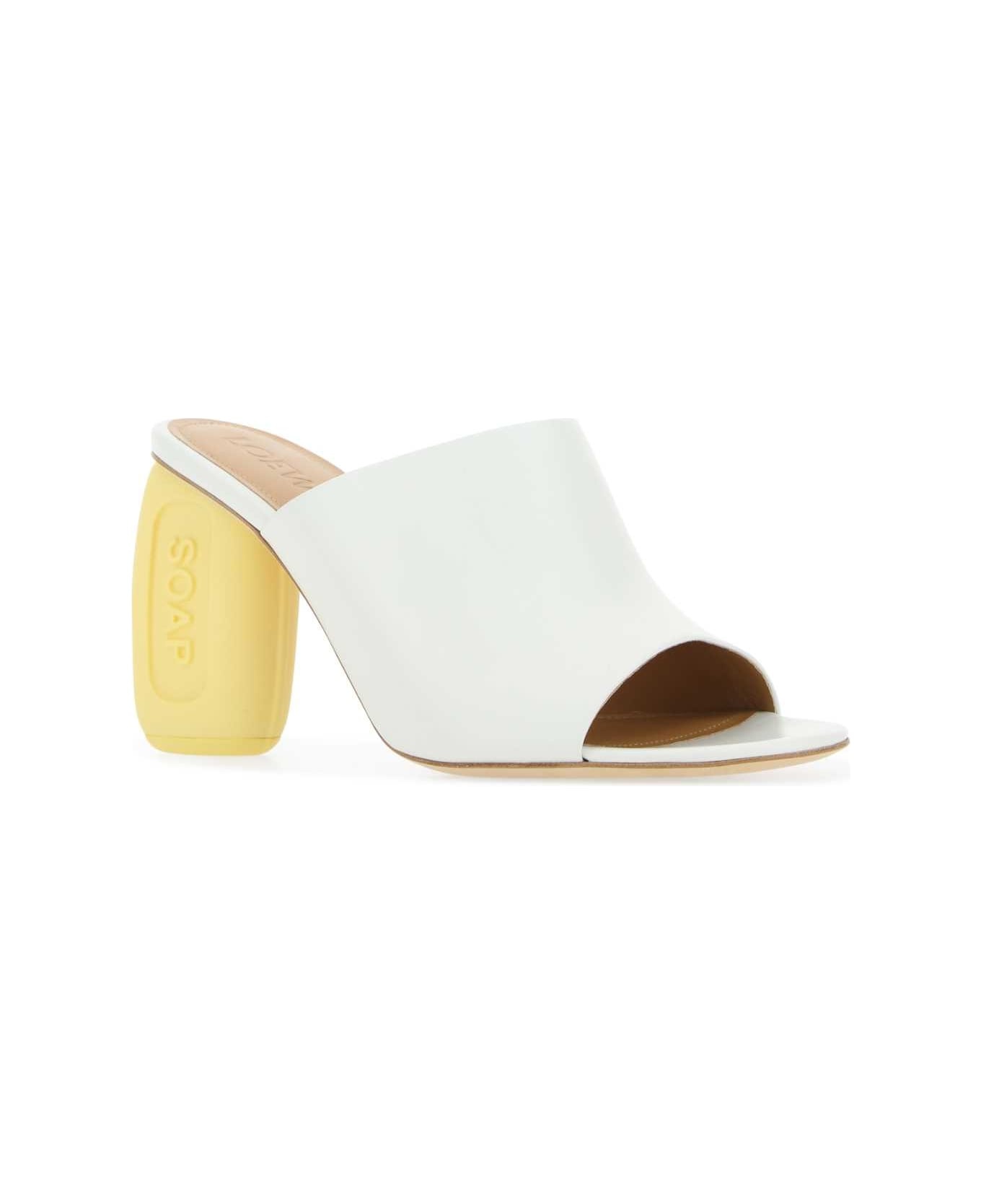 Ivory Leather Soap Mules - 2