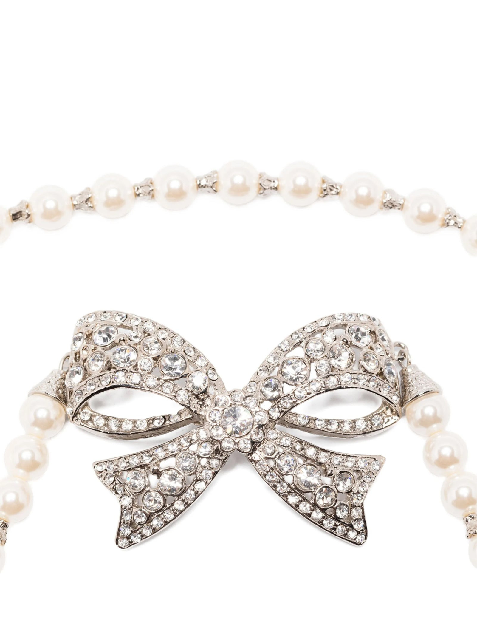 Alessandra Rich Women Pearl Bow Necklace - 2