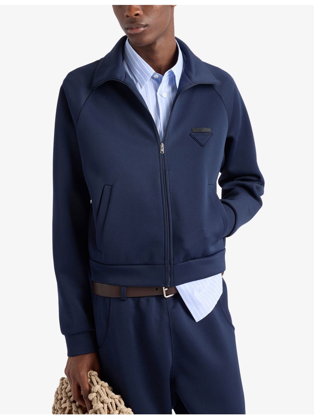 Triangle-Logo Zip Tech-Knit Jacket - 5