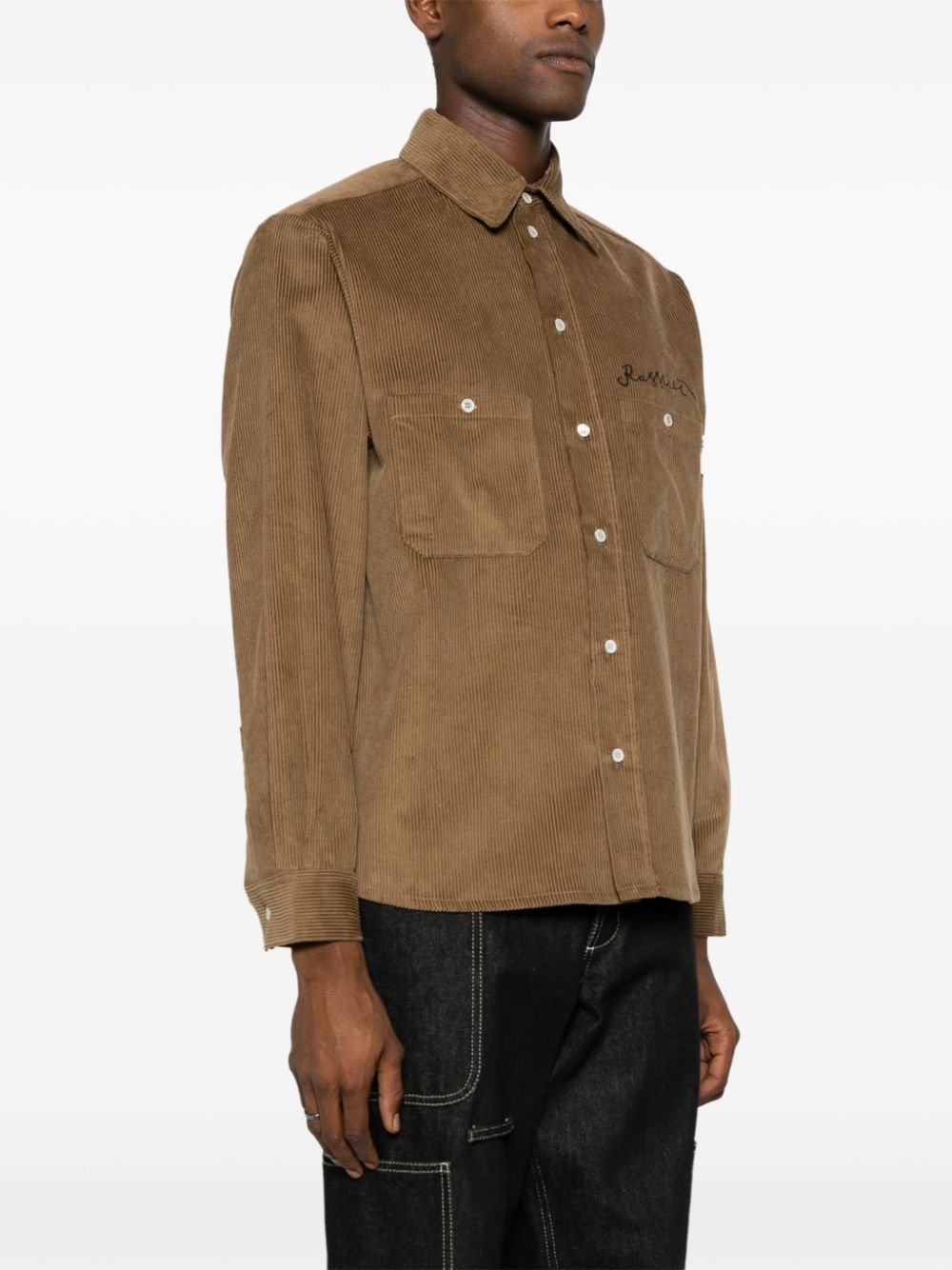 Lady Luck logo-embroidered corduroy shirt - 4