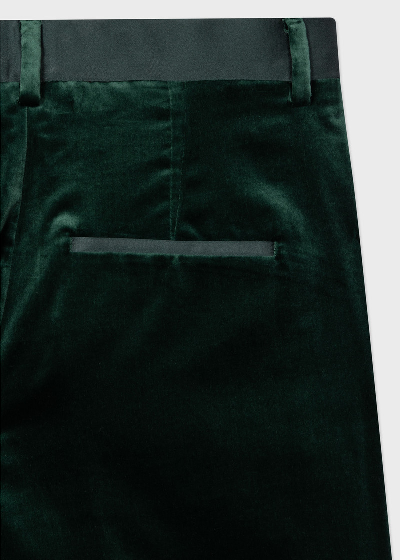 Paul Smith Green Velvet Tailored-Fit Trousers outlook