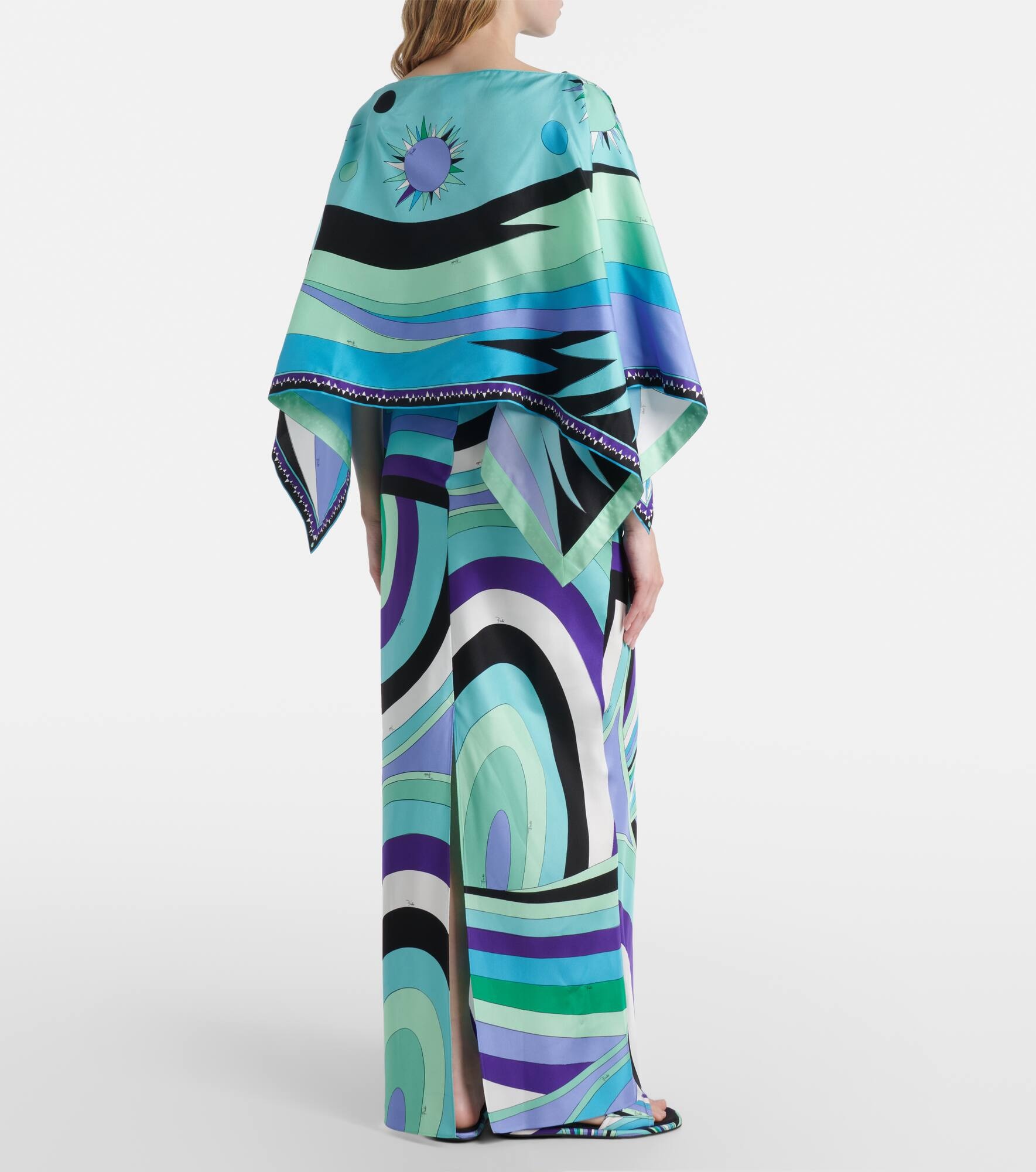 Iride caped silk maxi dress - 3