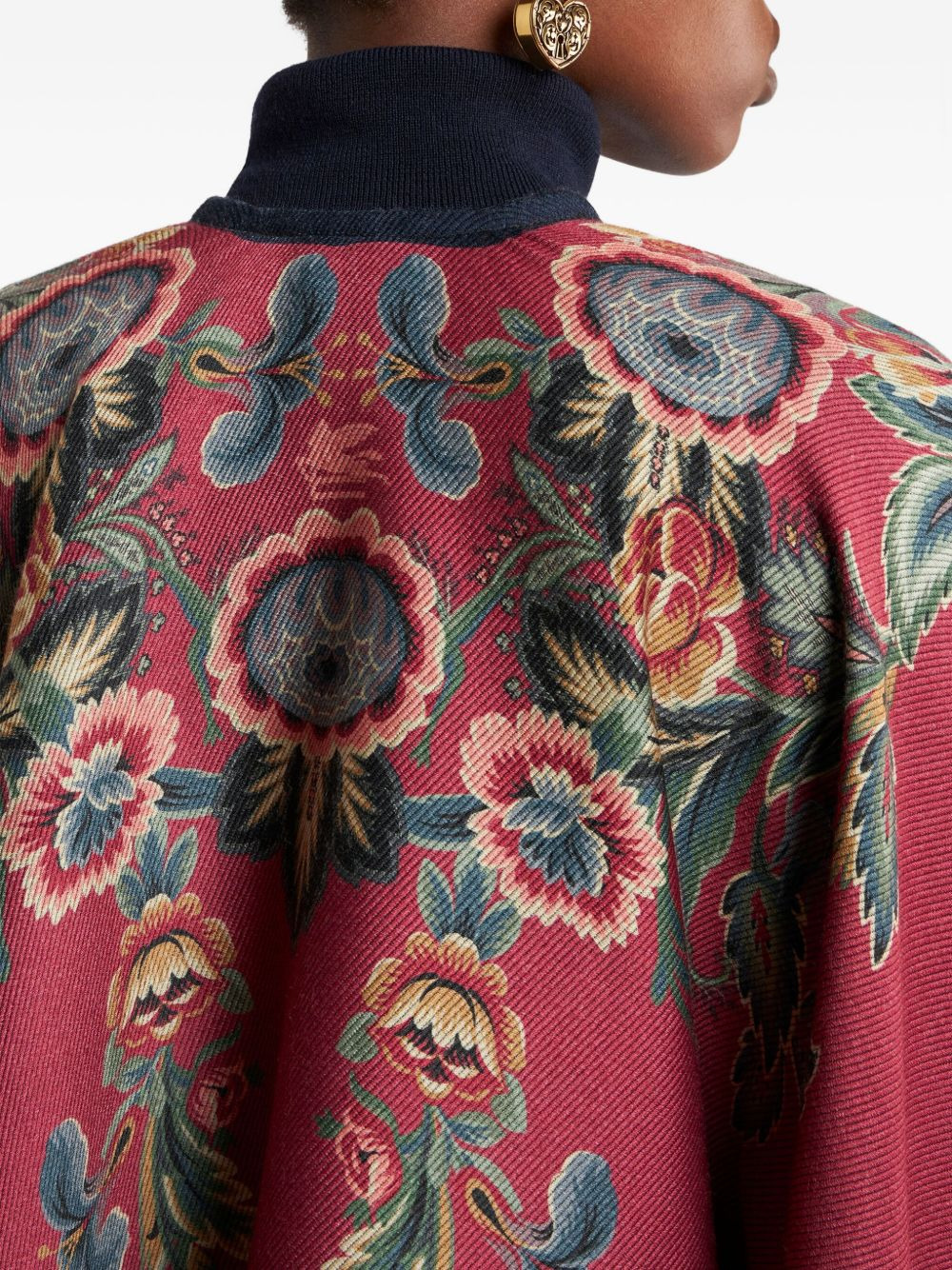 floral-patterned cape - 4