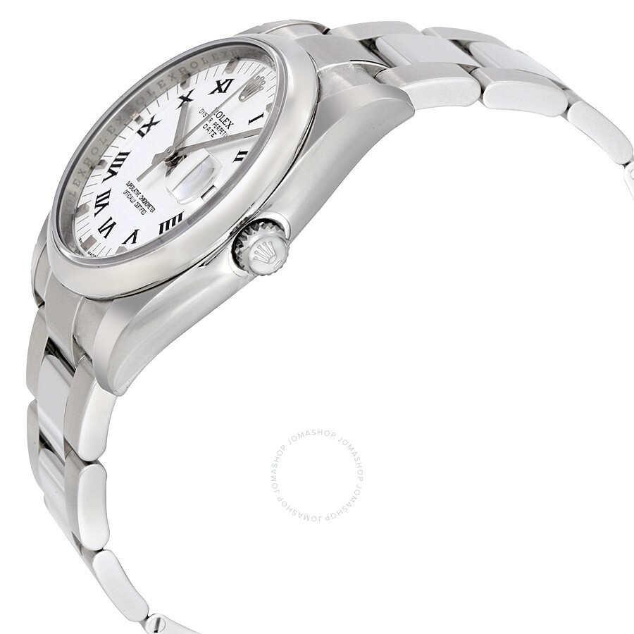 Rolex Oyster Perpetual Date 34 White Dial Stainless Steel Bracelet Automatic Men's Watch 115200WRO - 2