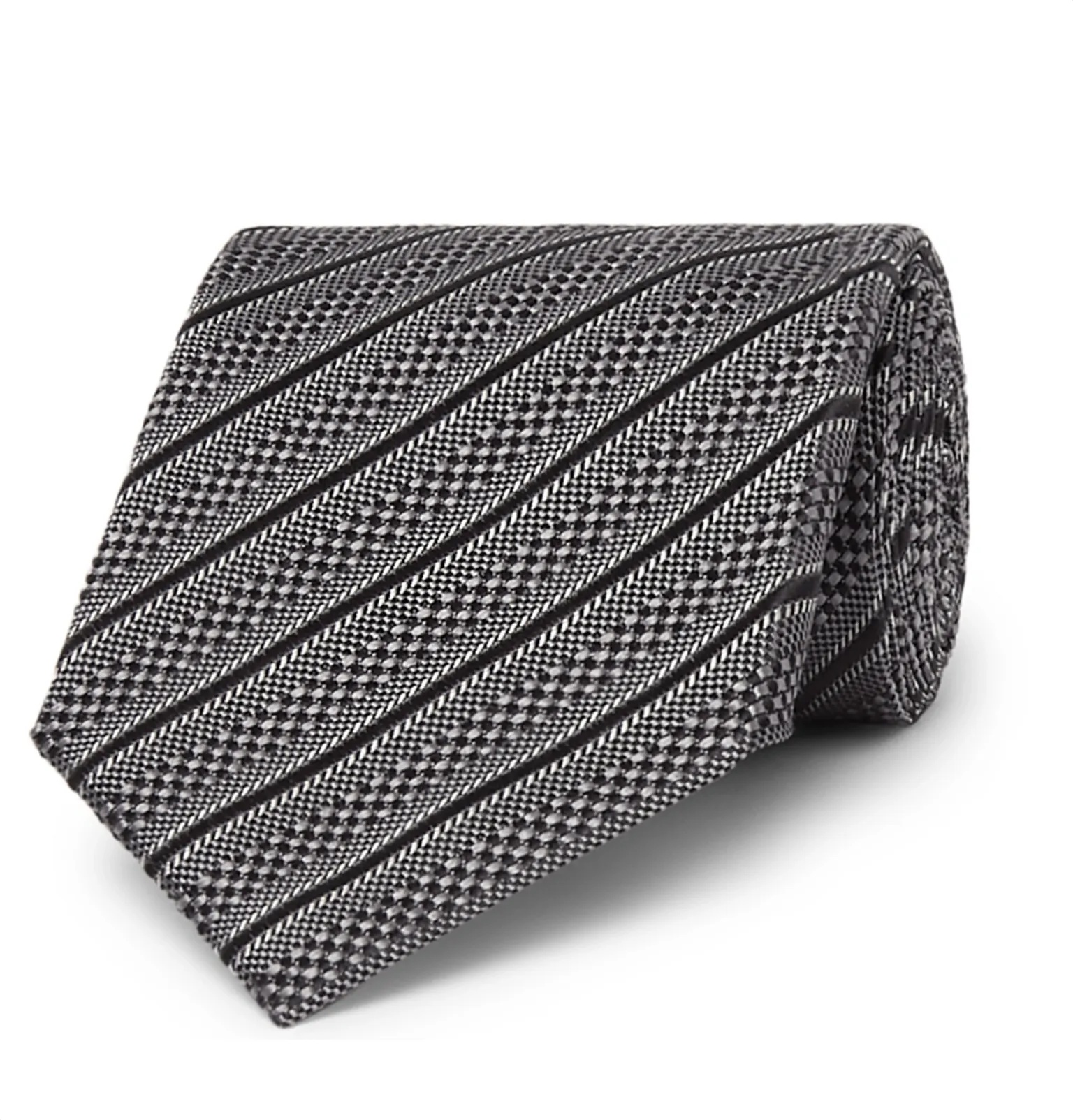 8cm Striped Silk-Jacquard Tie - 4