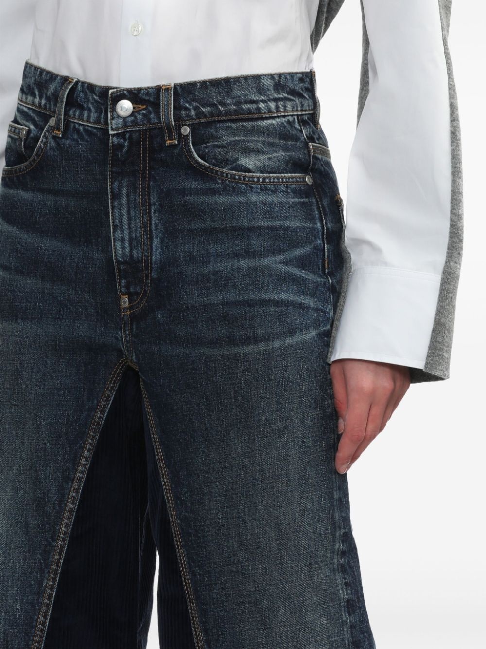 contrasting straight-leg jeans - 5