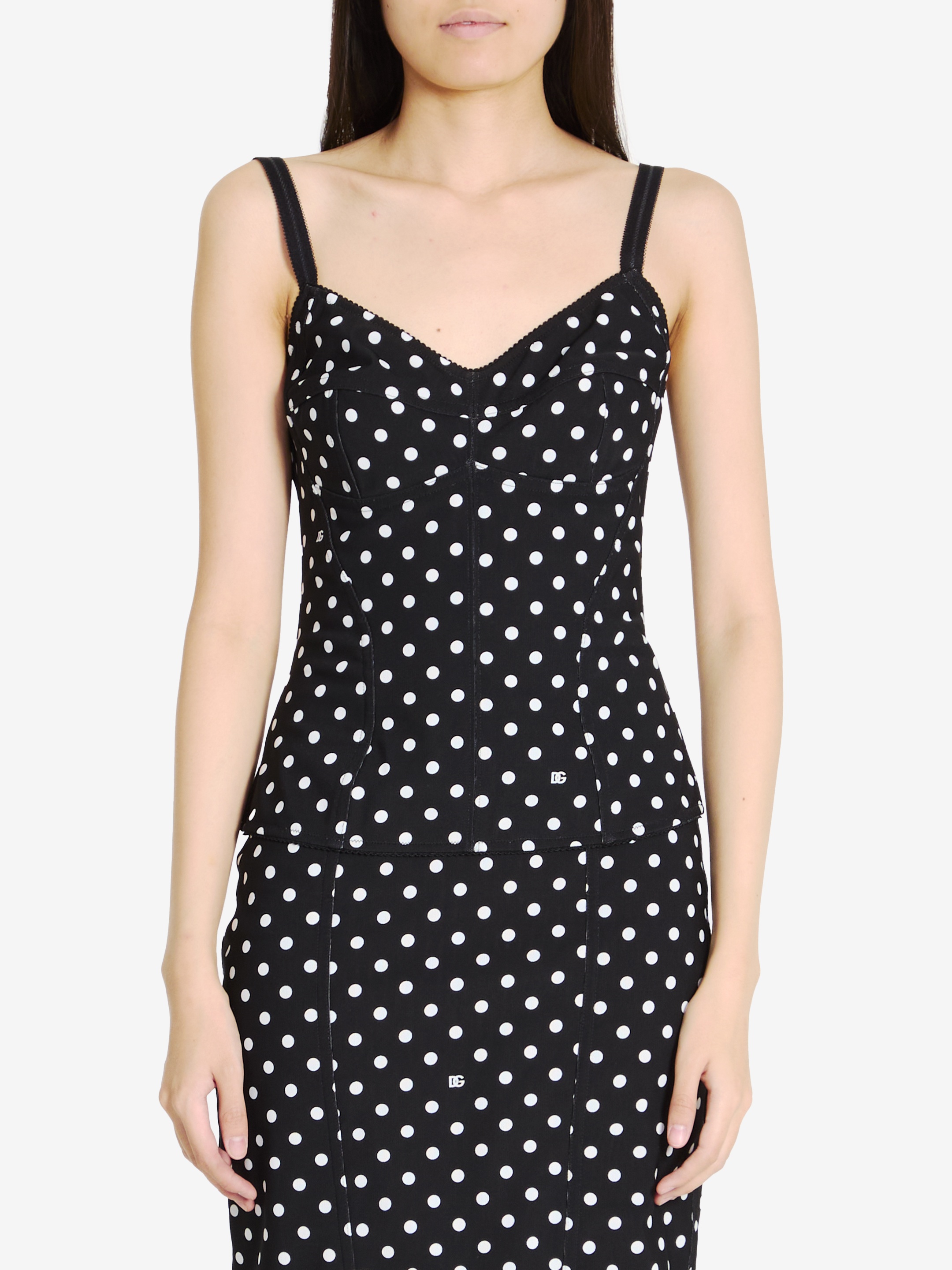 Bustier top with Polka-dot print - 1