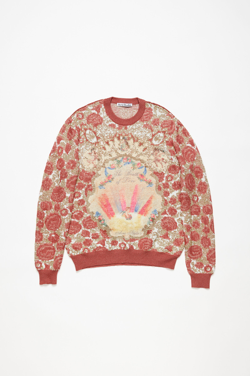 Jacquard sweater - Blossom pink/gold - 1