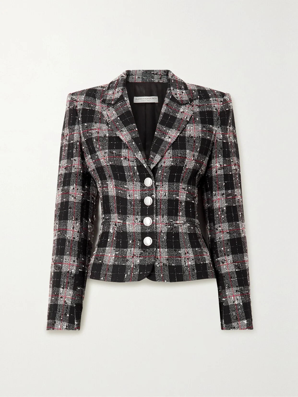 Checked Wool-blend Bouclé Blazer - 1
