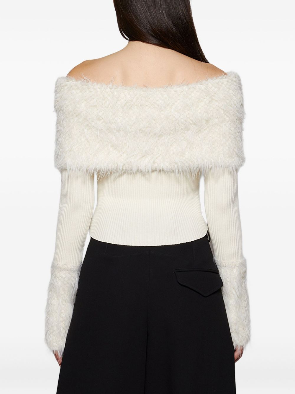 ribbed hairy-detail sweater - 5