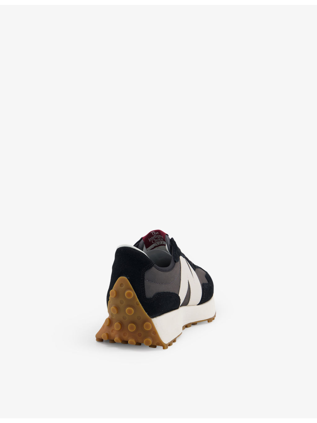 327 perforated leather and suede low-top trainers - 3