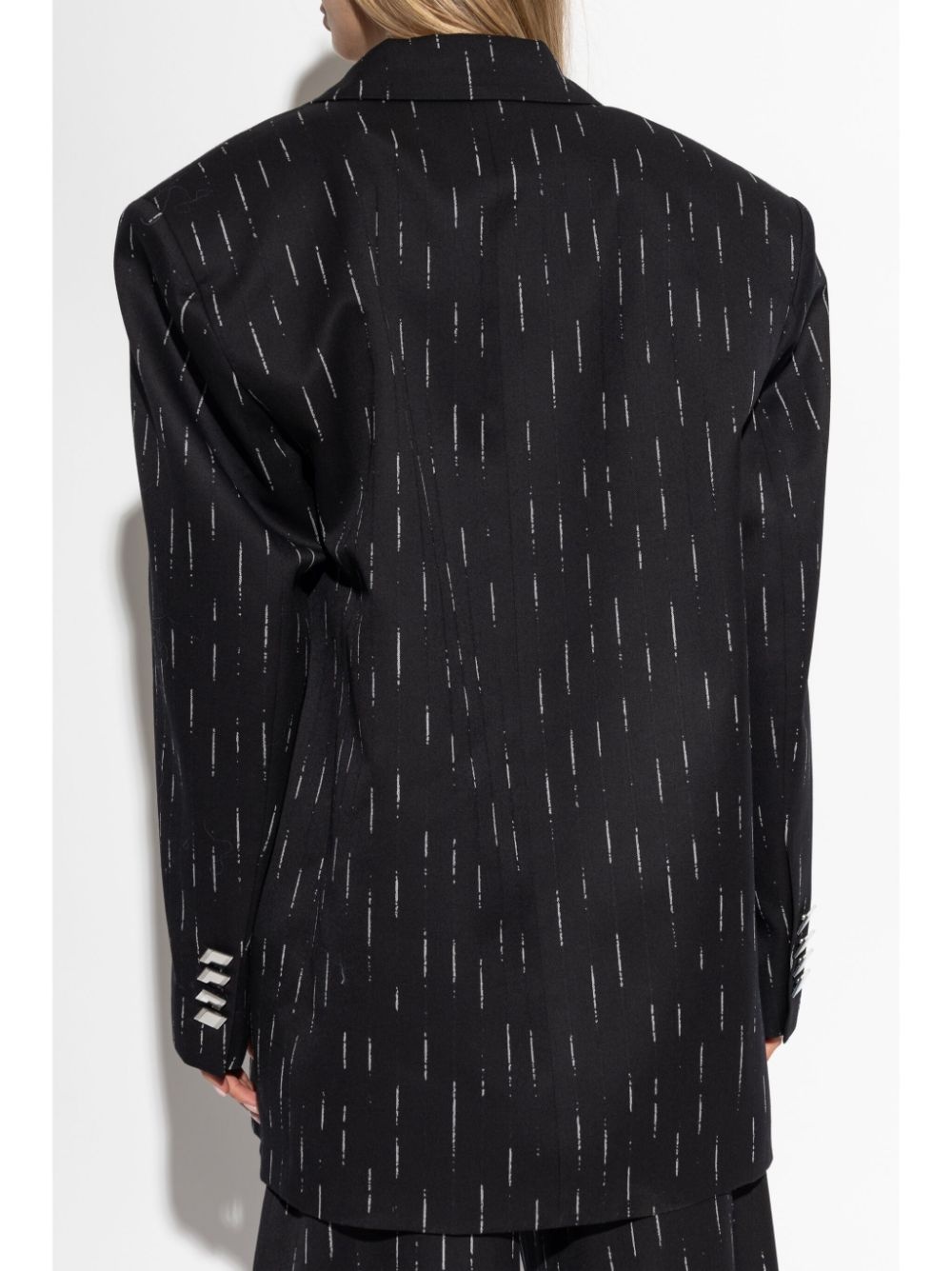 single-button wool-blend blazer - 4