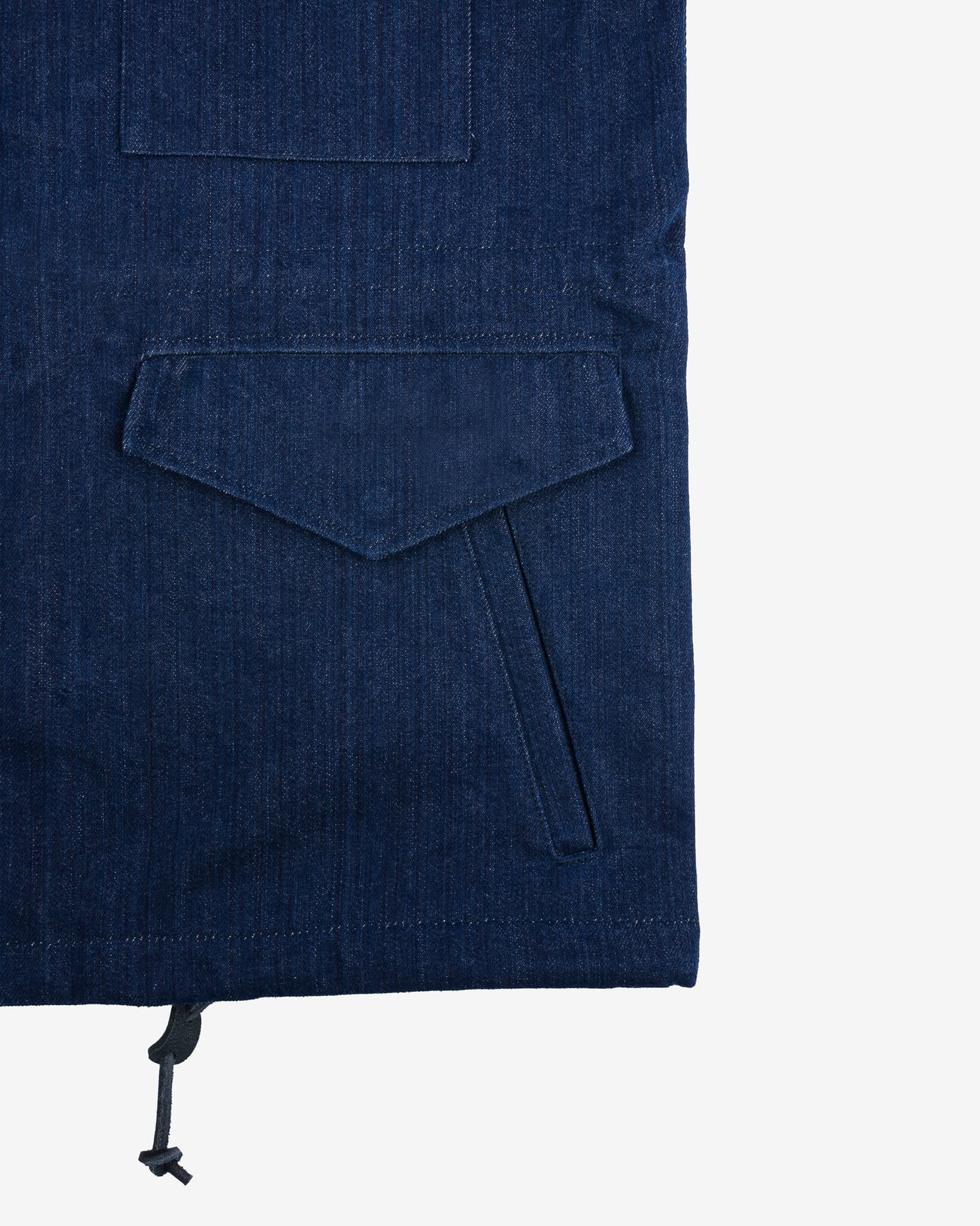 IHM-42-IND 16oz Natural Indigo Selvedge Denim M65 Field Jacket - 14