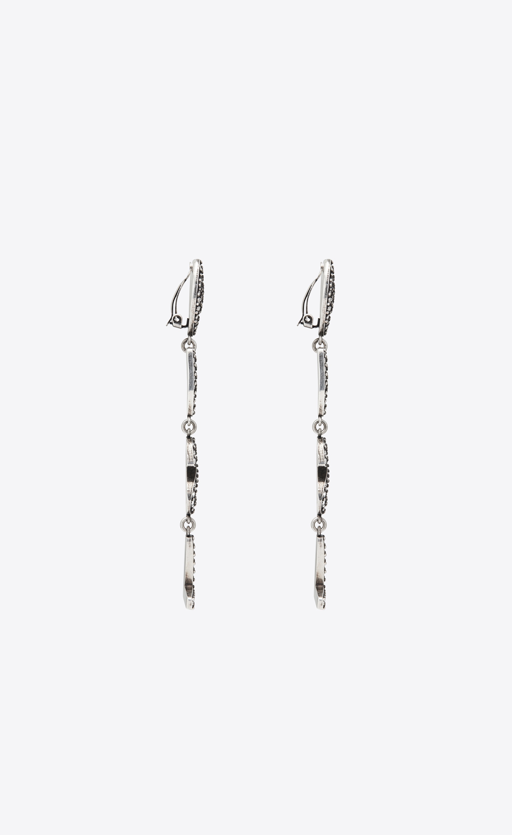 opyum ysl heart earrings in metal and crystal - 3