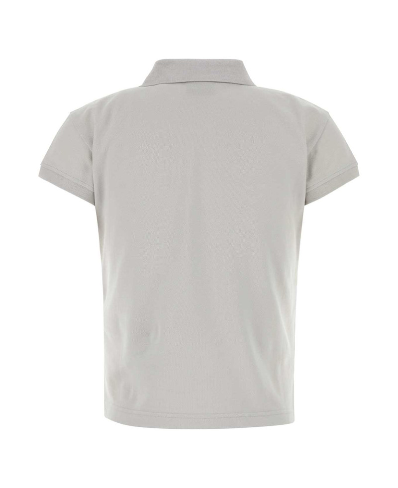 BALENCIAGA Light Grey Piquet Polo Shirt outlook