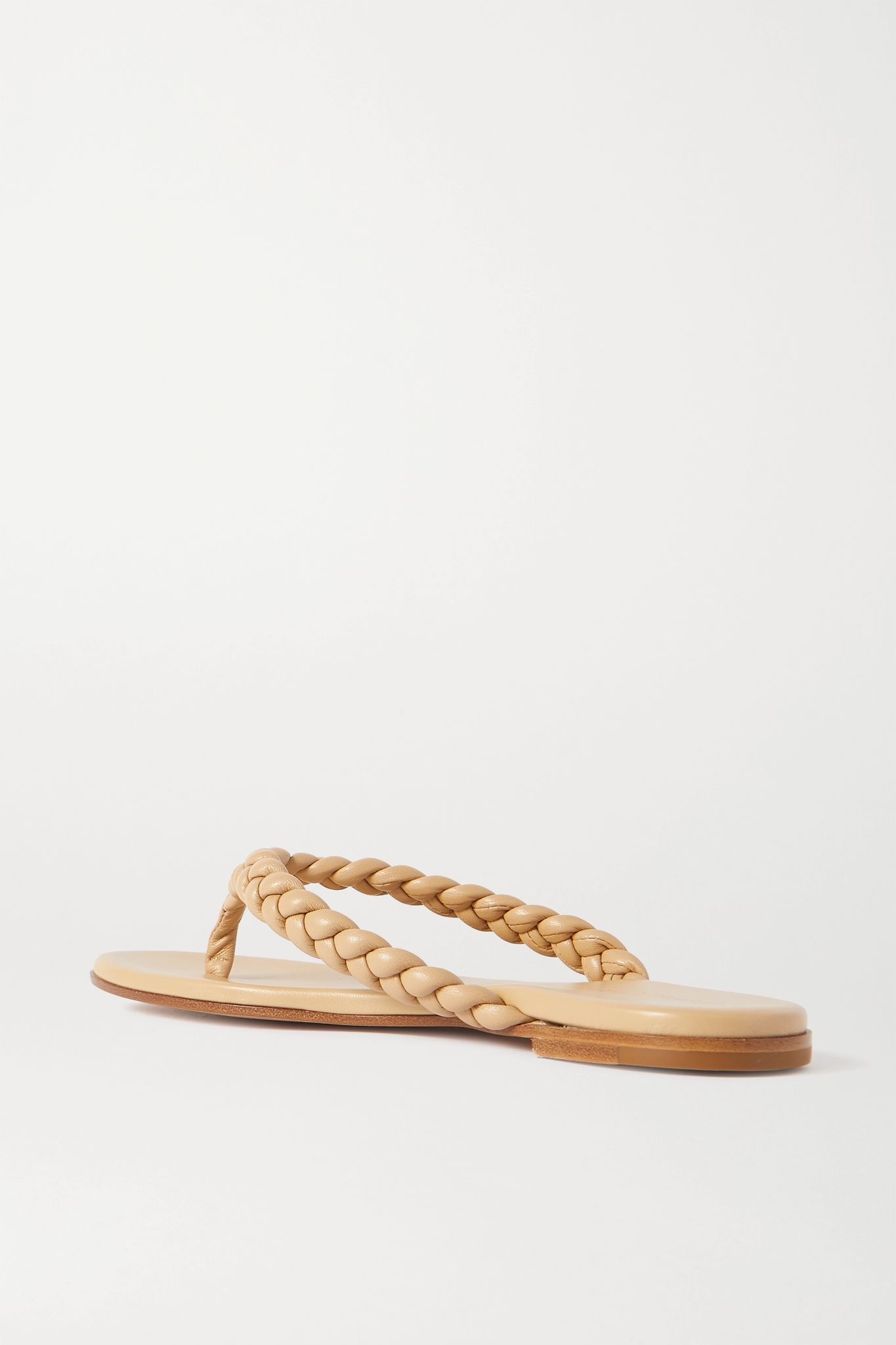 Braided leather flip flops - 4