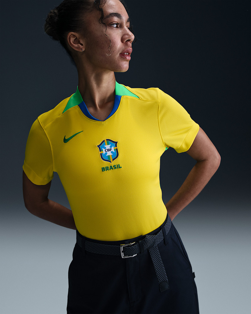 Brazil 2025 Stadium Home (Women's Team) Women's Nike Dri-FIT Soccer Replica Jersey 1