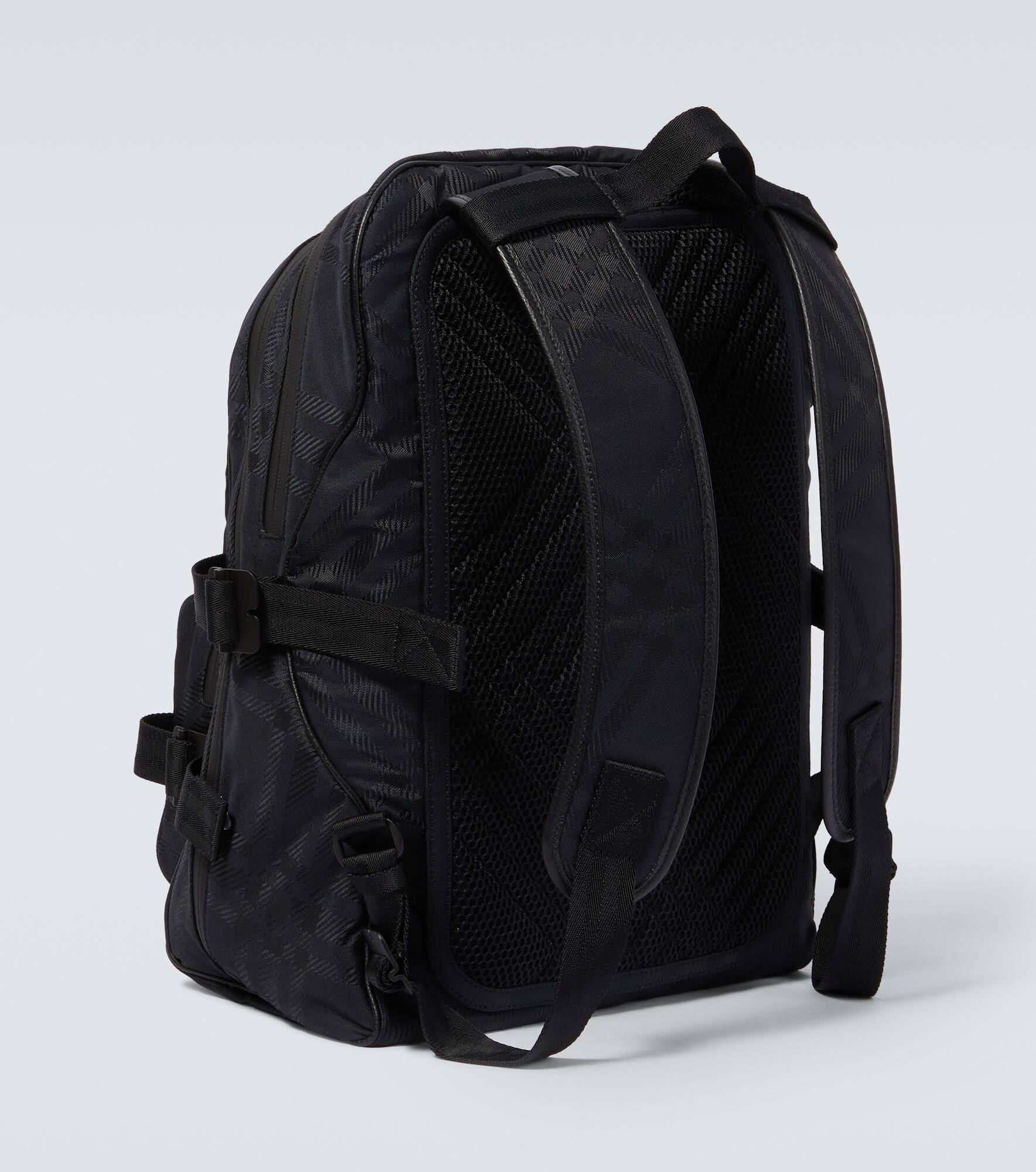 Jacquard checked backpack - 3